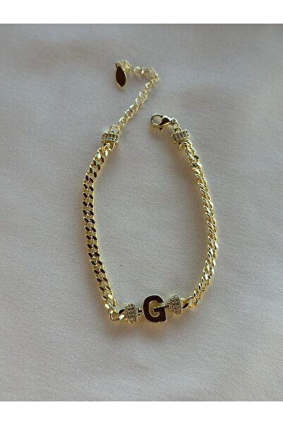 Myra Kadın Pirinç Kaplama Zarif Gurmet Zincir Harf Bileklik