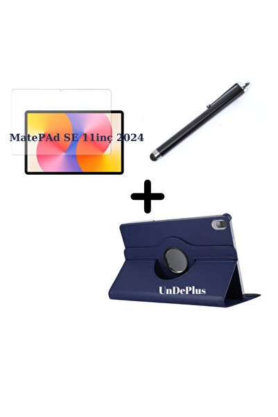 UnDePlus Huawei Matepad SE 11inç Kılıf Dönen Tablet Kilifi Ekran Koruyucu+Kalem (Matepad SE 10.4inç Değildir)