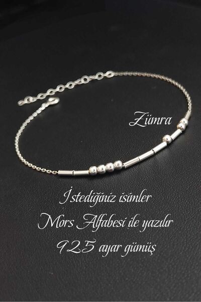 TAKIMAKI Mors Alfabesi Bileklik 925 Ayar Gümüş Zincir Isimli Bileklik Unisex ...