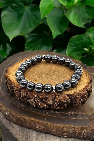 NBS Beautiful Naturel Stones Hematite Natural Stone Bracelet 8 mm