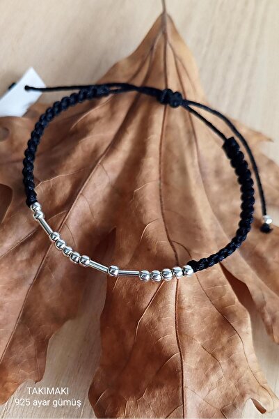 TAKIMAKI Mors Alfabesi Bileklik 925 Ayar Gümüş Örgülü Bileklik Unisex Arkadaş...