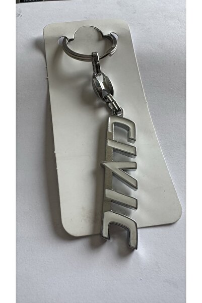 imza direksiyon kılıfı Breloc Honda Civic alb, metalic, 3D, pentru mașină