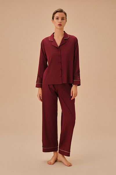 SUWEN Set de pijamale pentru bărbați Amber