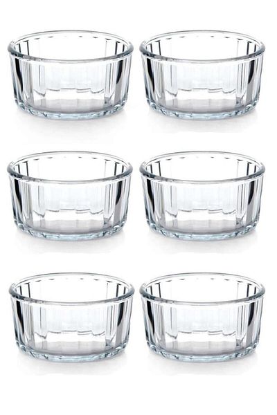 Paşabahçe 6 Pieces 59624 Pyrex Heat Resistant Round Caramel Bowl Souffle Cake Mold 240cc