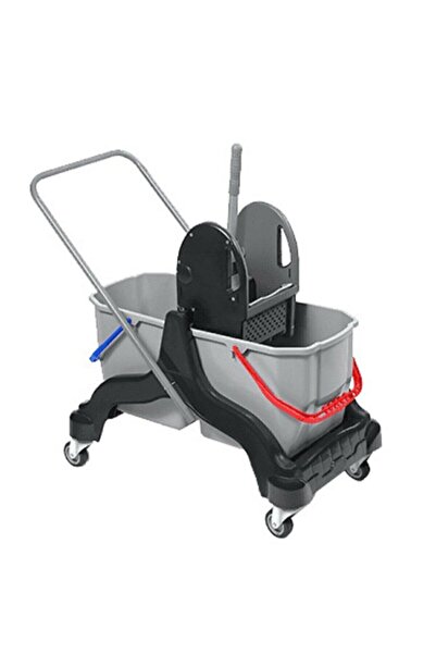 FreeComfort Nossa Gri Çift Kovalı Temizlik Arabası (plastik Presli)