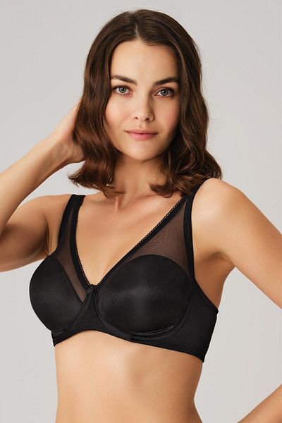 Anıl Lingerie Women's Underwire/Underwire Capless Satin Daily Gathering Minimizer Minimizer Bra - Black 3592