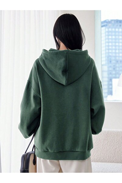 EYAX MODA Women's Large Size Hooded Sweatshirt