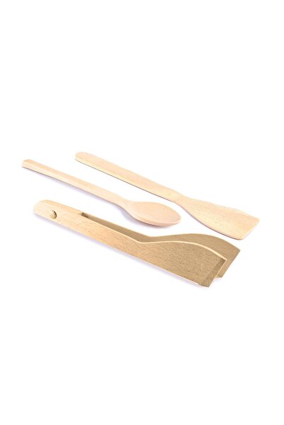 Esma Nur Akboğa طقم خدمة Evimsan مكون من 3 قطع خشبي - مع ملعقة