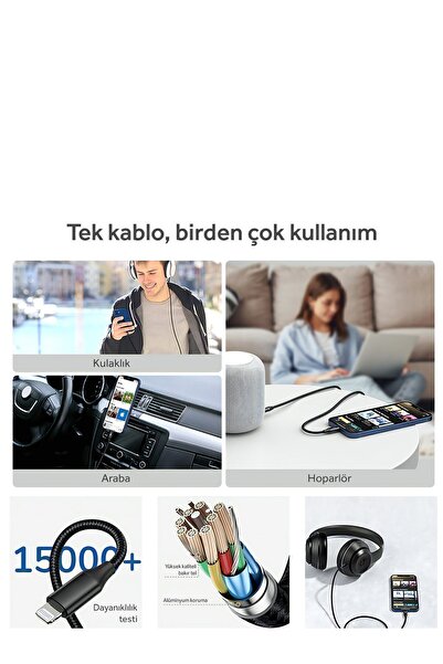 woyax Type-c To Aux 3.5mm Ses Kablosu 1.2m