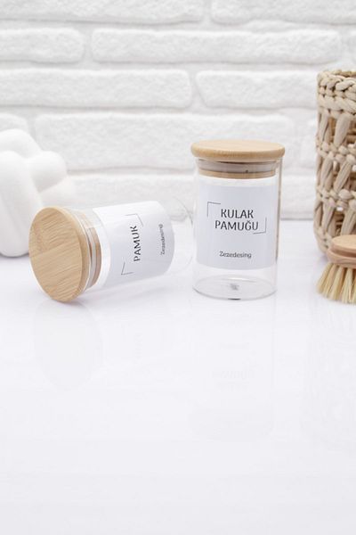 zezedesing Bamboo Cap Glass Ear Cotton And Cotton 250ml