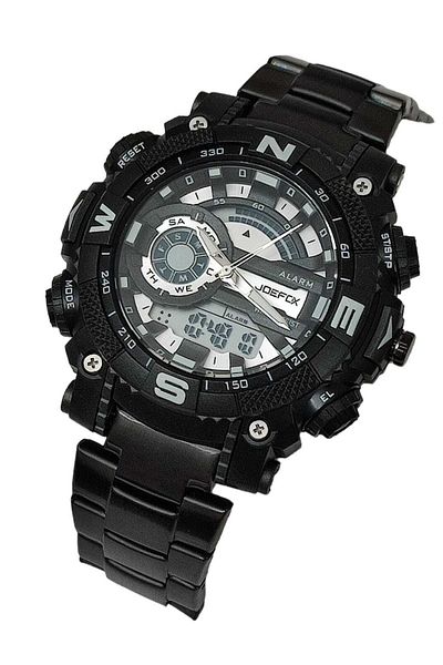 Joefox Men's Wristwatch Digital Analog with Steel Cord 1692