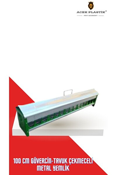A.C.E.K PLASTİK 100 Cm Pigeon-Chicken Metal Feeder with Drawers