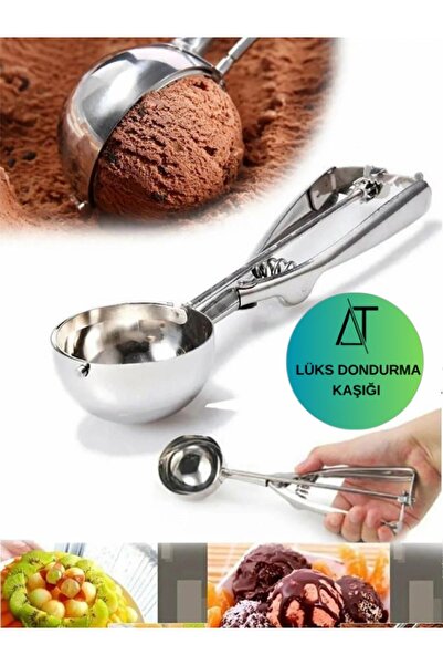 Acarlar Ticaret Paslanmaz Çelik Dondurma Kepçesi Helva Kaşığı Kurabiye Kaşğı