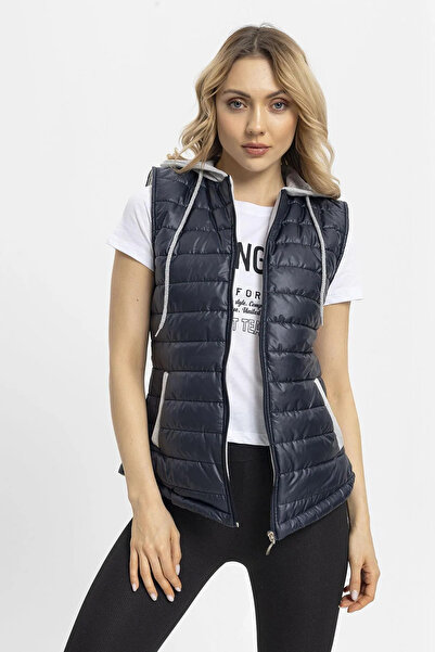 citycenterfashion Капюшонний трикотажний надувний жилет - Жіночий cty-şim-245012