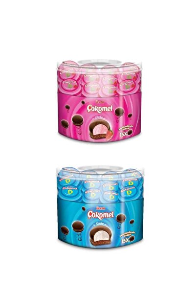 Ülker Çokomel Marshmallow Çilekli + Sade 12 Gr X 15 Adet 2'li set