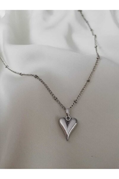 Judas Takı Silver Color Heart Necklace