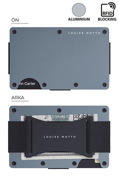Louise Motto Cardx Burano Strap Νέας γενιάς Μινιμαλιστικό Γκρι Πορτοφόλι και Θήκη Κάρτας - Υλικό Premium, Προστασία RFID