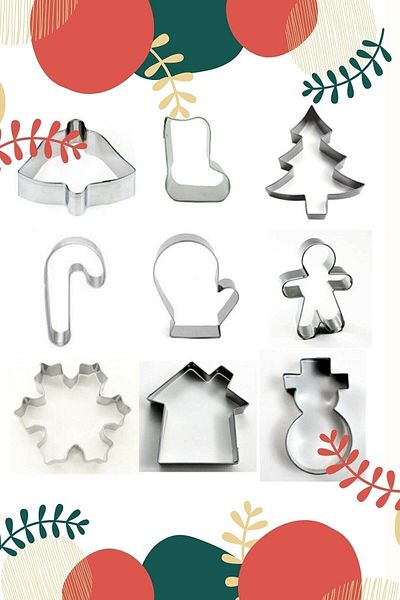 YDS PARTİ New Year's Cookie Set Bell-booties-pine Tree-candy-candy-glove-ginger Man-snowflake-homeman Man