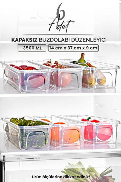 Kitchen Life Set de 6 organizatoare pentru frigider fără capac - Organizator ...