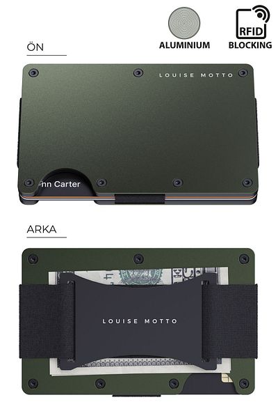 Louise Motto Cardx Burano Strap New Generation Minimalist Premium Material RFID Protected Wallet and Card Holder (GREEN)