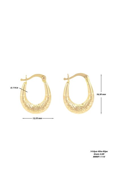 MOOM MÜCEVHERAT Kadın 14 Ayar Altın Küpe Günlük