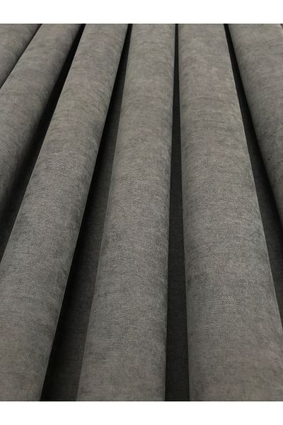 Erdoğanlar Koza Rustic Hooked - Anthracite Background Curtain Honeycomb Velvet 1/3 Tight Pleat Island Background