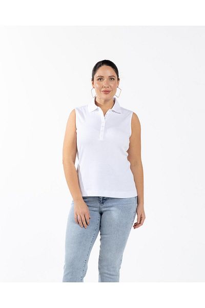 LUOKK Megan Polo Collar Large Size Athlete White