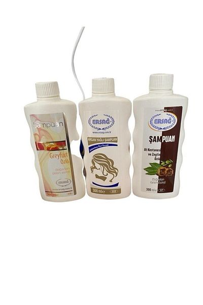 Ersağ Grapefruit Extract+Argan Oil+Horse Chestnut and Olive Oil Set of 3 - Shampoo