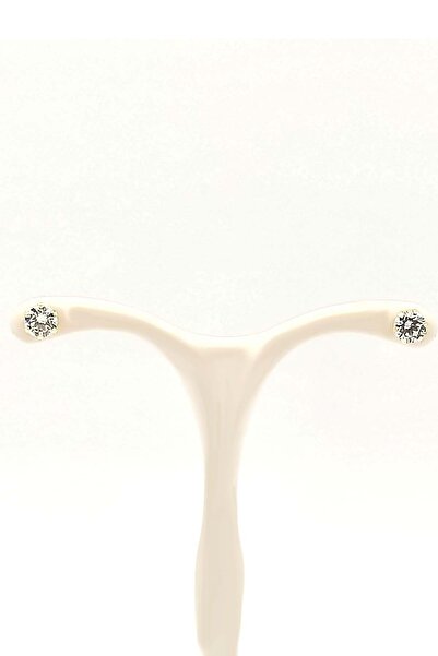 LİSA MÜCEVHERAT Moom Mücevherat Tek Taş 14 Ayar 6 Tırnaklı Gösterişli Altın Küpe