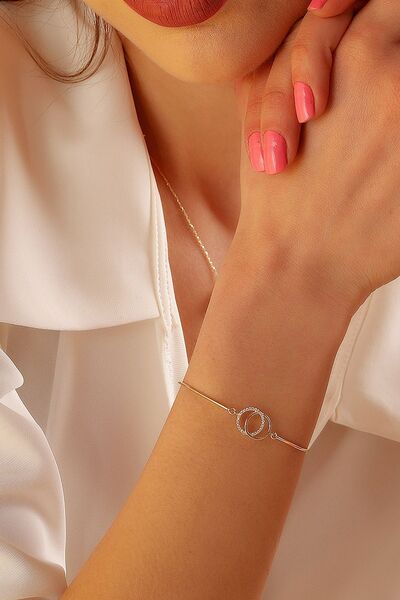 MOOM MÜCEVHERAT 14 Ayar Altın Bileklik Kelepçe Çift Alyans Modeli 7,00 cm Çap...