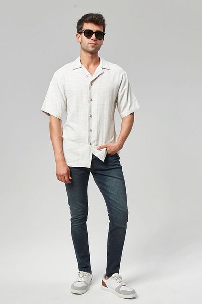 RO DENIM Мъжки тесни дънки от гъвкава ликра - синьо/черно (RO-4130)