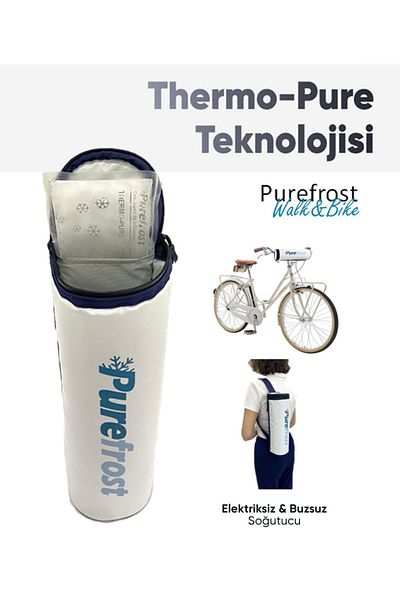 PUREFROST Pf3 Thermo-pure ® Bottle Cooler - Thermal Cylinder Bicycle Bag/1 Gel Pack