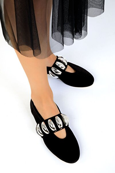 SOHO Dámské černé sametové baleríny - model 19541