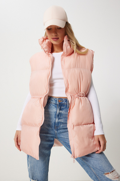 Happiness İstanbul Kadın Pembe Beli Büzgülü Şişme Yelek  FN03360