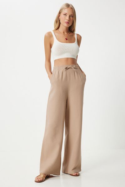Happiness İstanbul Musselin Biscuit Palazzo Hose – Damen MX00160