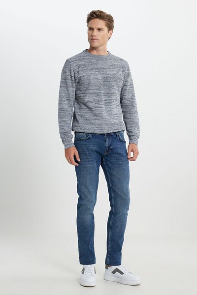 AC&Co / Altınyıldız Classics Pulover pentru bărbați, tricotaj cu model, cu croială normală, gri-bleumarin, cu croială normală