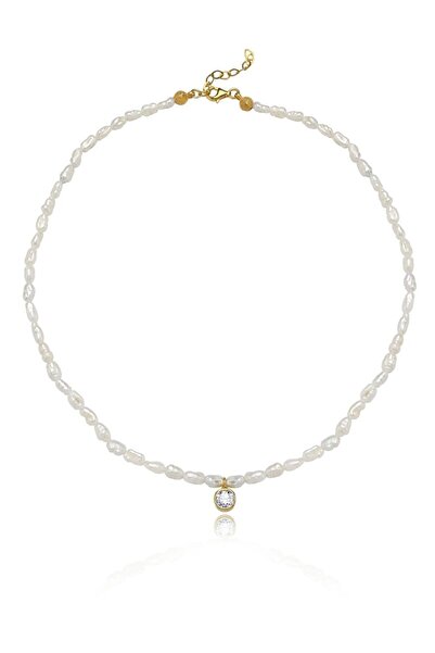 LİNYA JEWELLERY Cosmic Küçük İncili Burç Kolye Beyaz