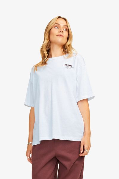 JJXX Tricou alb Jxnelly pentru femei 12260615 -Alb luminos