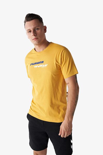 hummel Ανδρικό κίτρινο μπλουζάκι Hmldivide SS - 911794 -2523