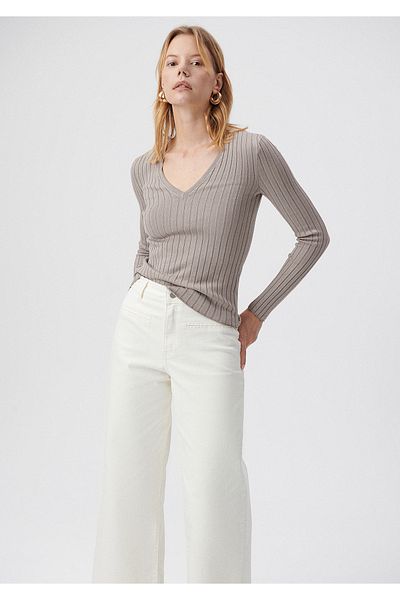 Mavi V Neck Gray Knitwear Fitted / Fitted Cut 1710300-85322