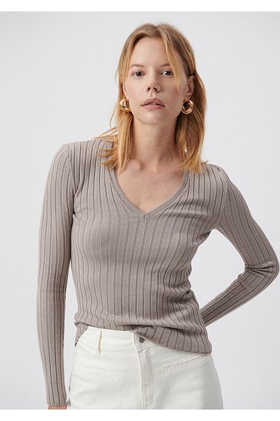 Mavi V Neck Gray Knitwear Fitted / Fitted Cut 1710300-85322