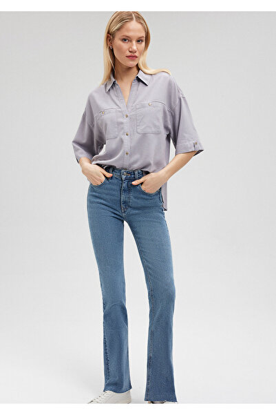 Mavi قميص أرجواني بقصة عادية -1210642-85385