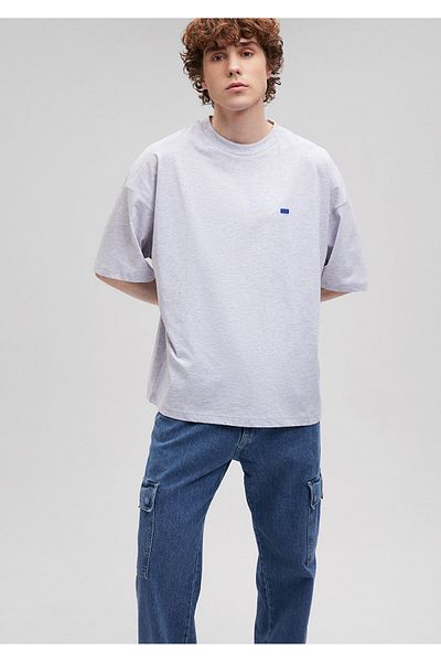 Mavi Základní šedé tričko Crew Neck oversize / široký střih0611931-82498