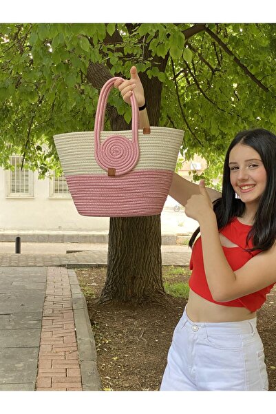 JÜTEX HOME Jute Straw Looking Handbag Beach Bag Shoulder Bag