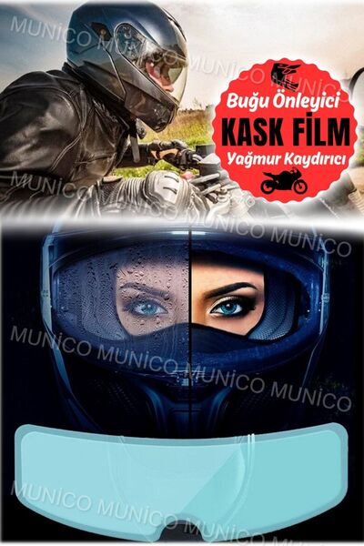 Munico Şeffaf Motosiklet Kaskı Buğu Önleyici Film Koruyucu: Sis Dayanıklı Kas...