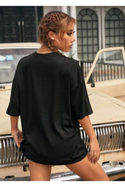 Pink Sky Μπλουζάκι Griland Unisex Oversize Μαύρη Καρδιά με στάμπα
