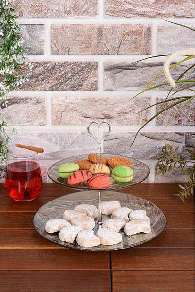 ANGDESİGN Angdesign Elisya Glass Cookie Holder 2 Layers-smoked