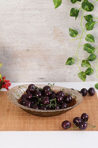 ANGDESİGN Angdesign Mine Oval Glass Salad Bowl-large-smoked with Luster
