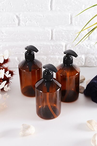 ANGDESİGN Angdesign Amber Acrylic Liquid Soap Dispenser Set of 3