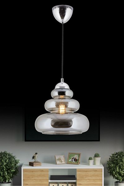 ANGDESİGN Nisa Luce Aware Glass Pendant Lamp - Smoked